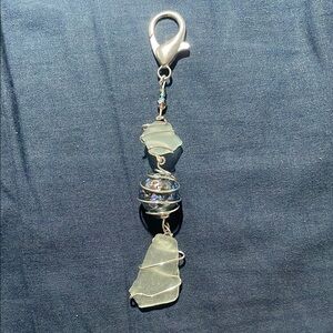 Silver and Sea Glass Keychain